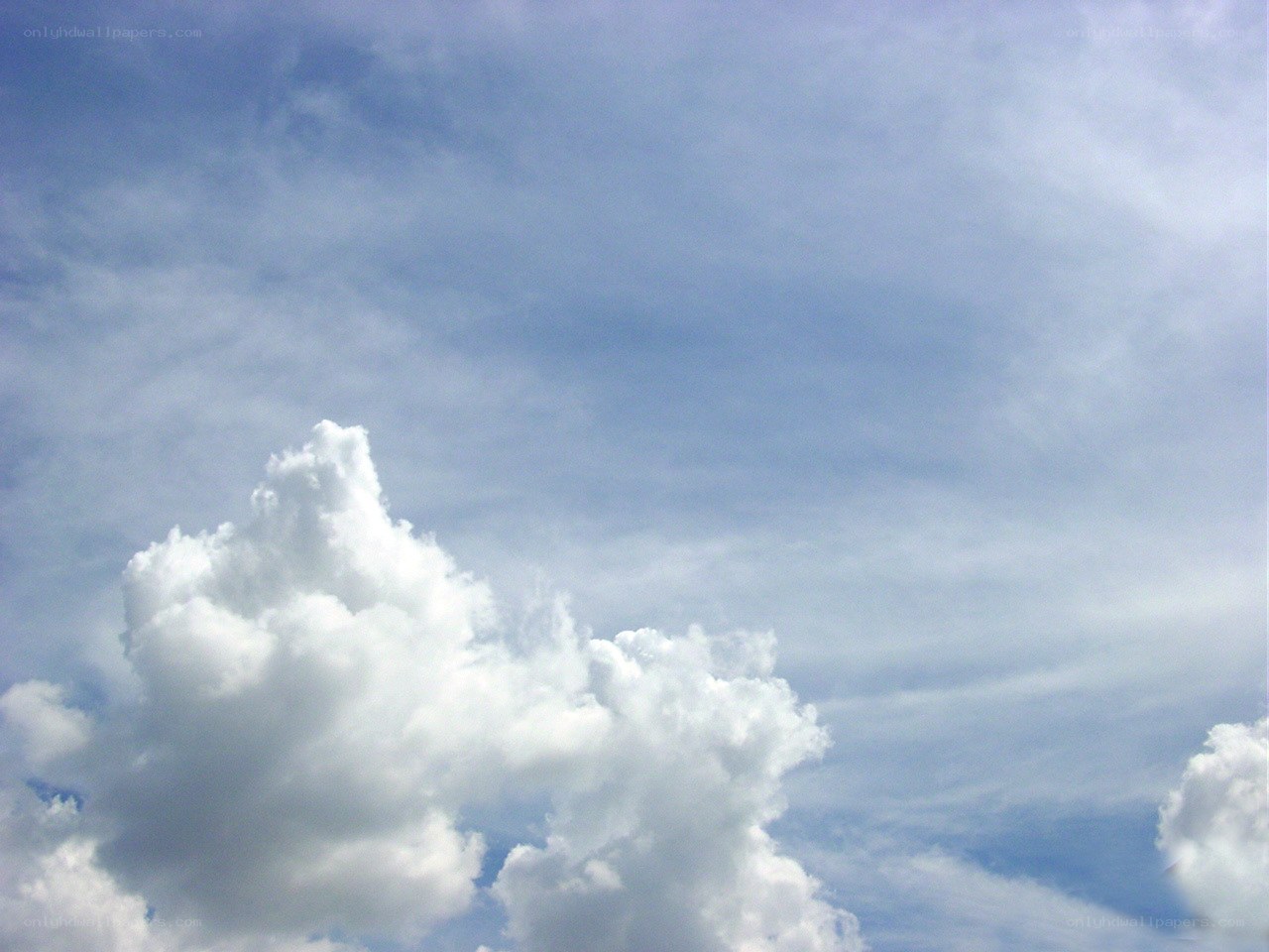 white clouds in blue sky
