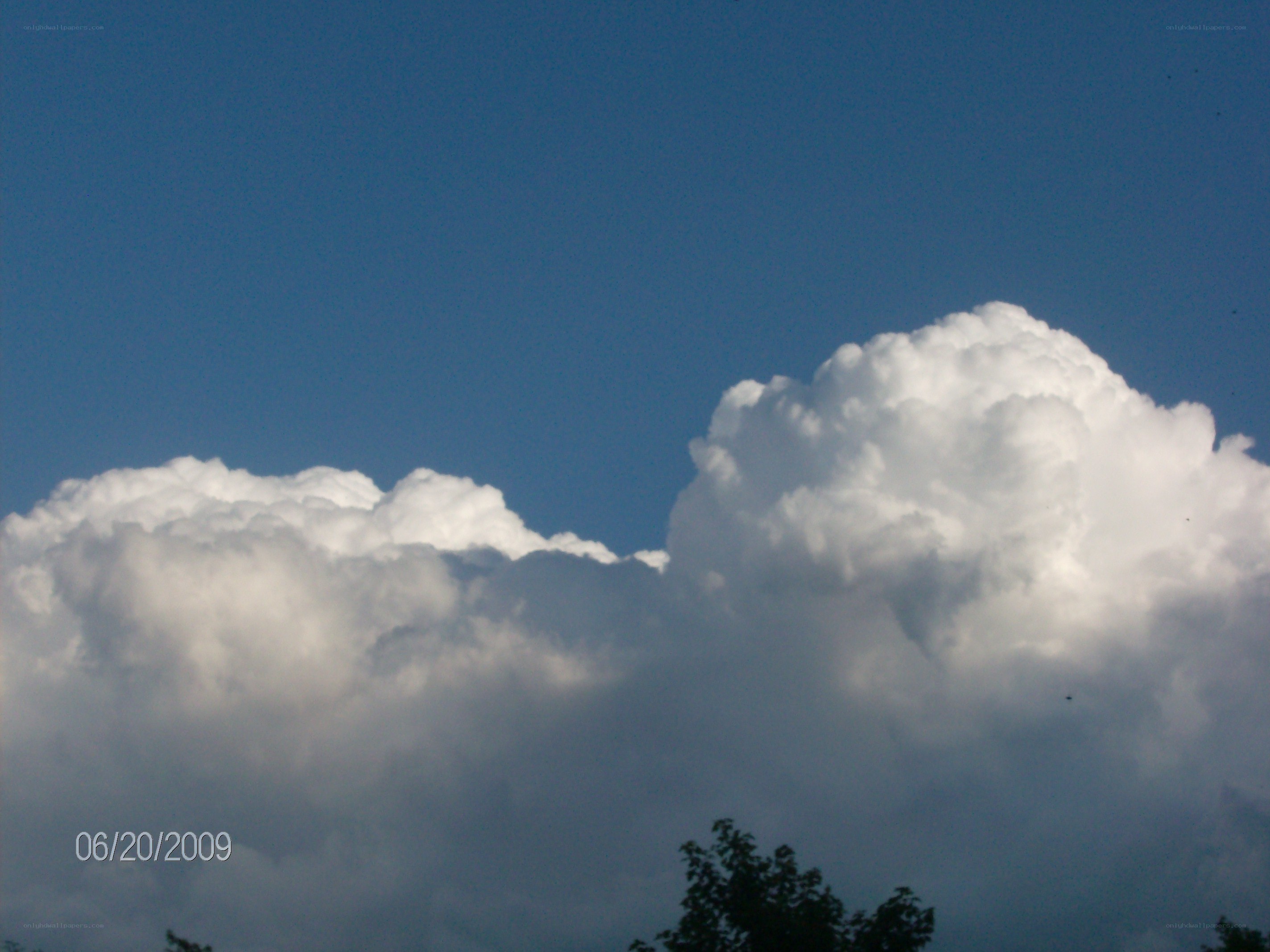 White clouds in blue sky
