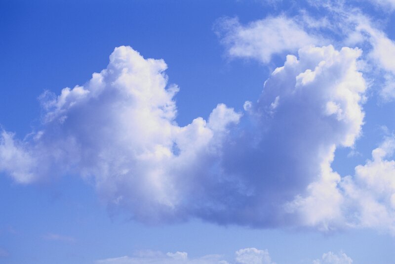 white clouds in blue sky