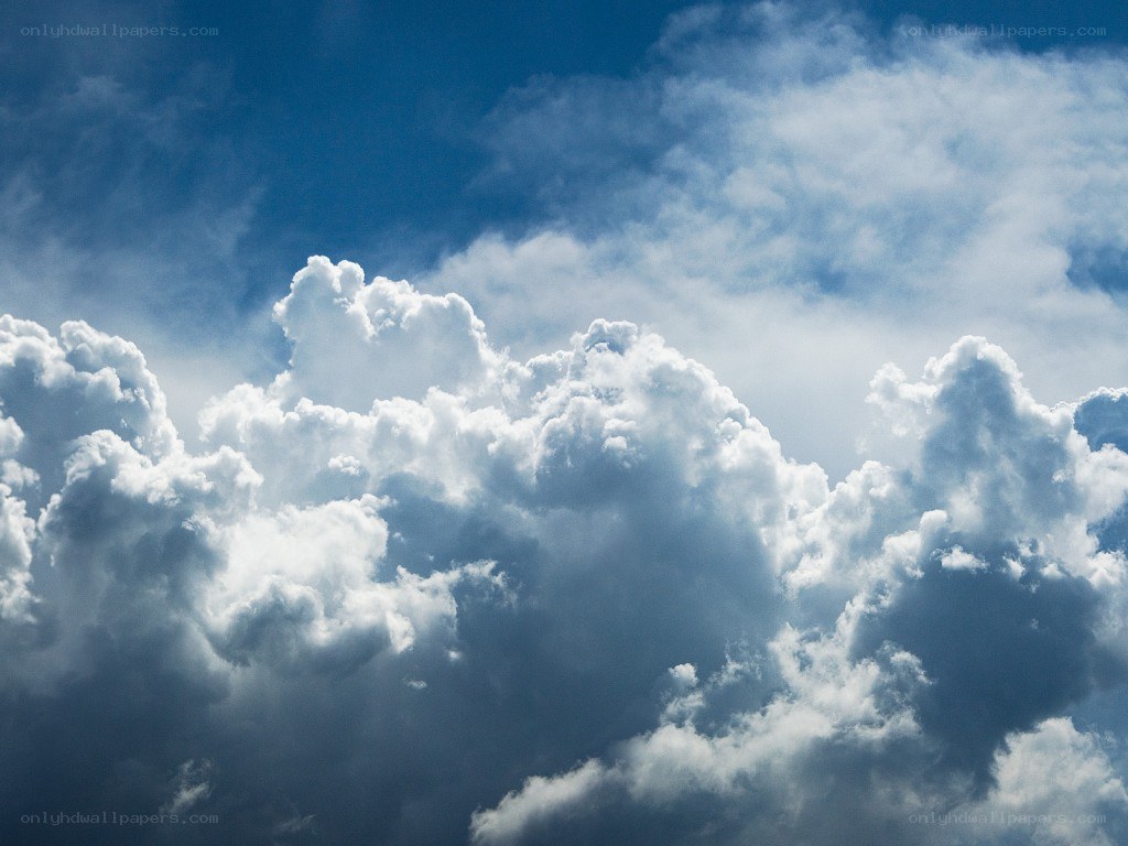 White clouds in blue sky