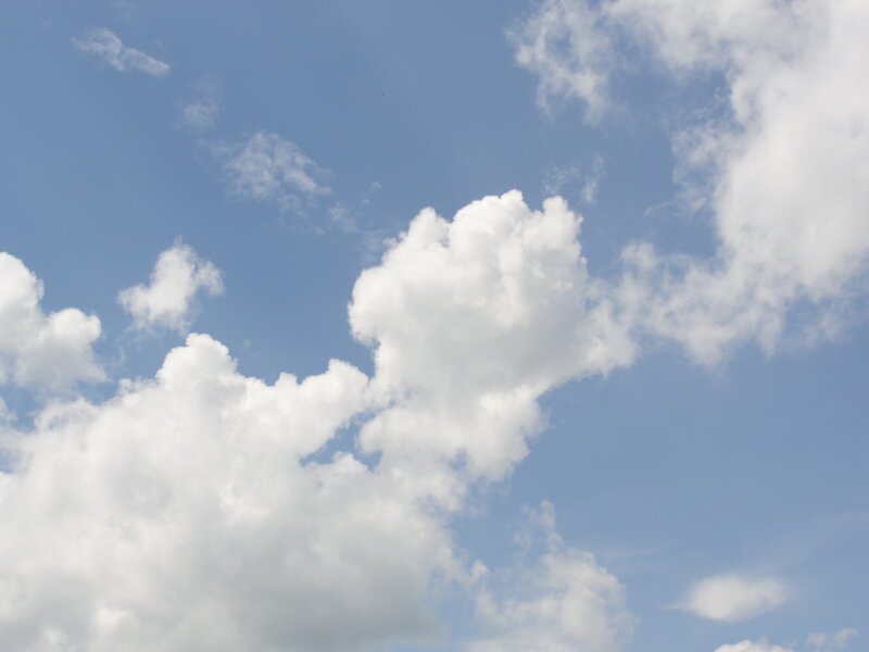 white clouds in blue sky