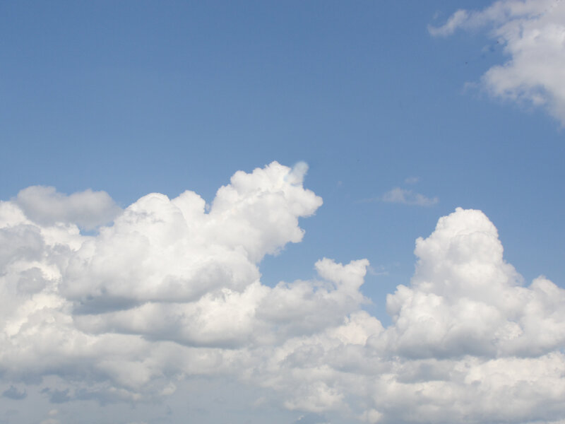 White clouds in blue sky