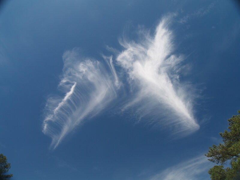 White clouds in blue sky