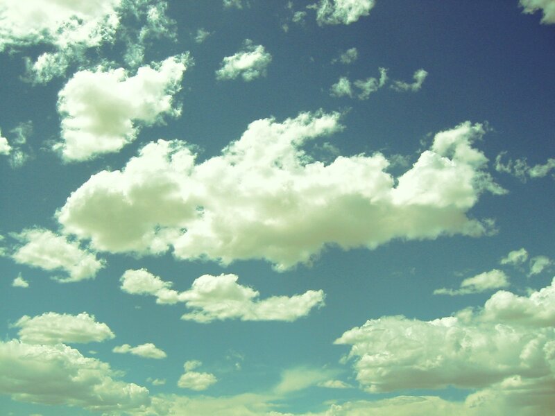 White clouds in blue sky