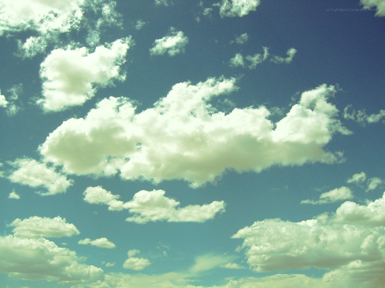 White clouds in blue sky