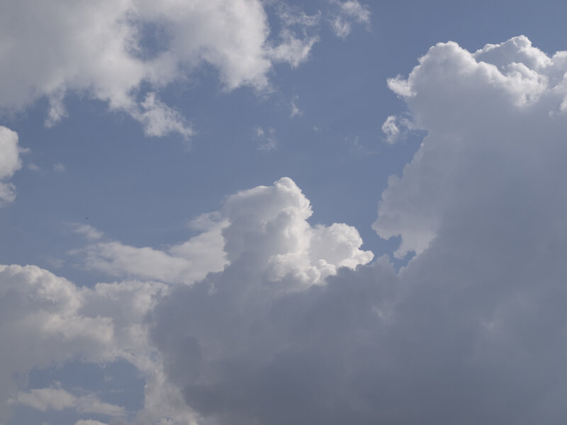 White clouds in blue sky