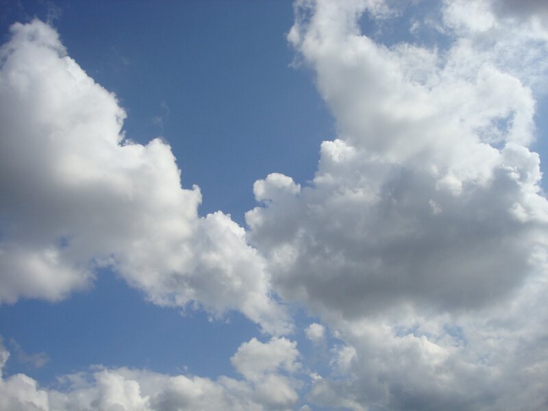 white clouds in blue sky