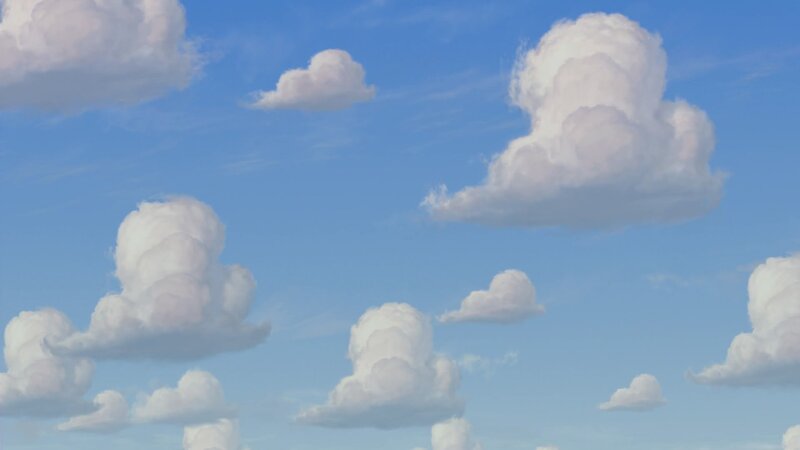 White Clouds in Blue Sky — Afternoon, Illustration