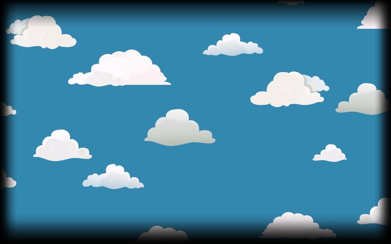White Clouds in Blue Sky — Calm, Afternoon, Illustration