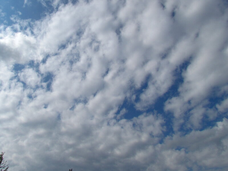 White Clouds in Blue Sky — Calm, Afternoon, Photograph