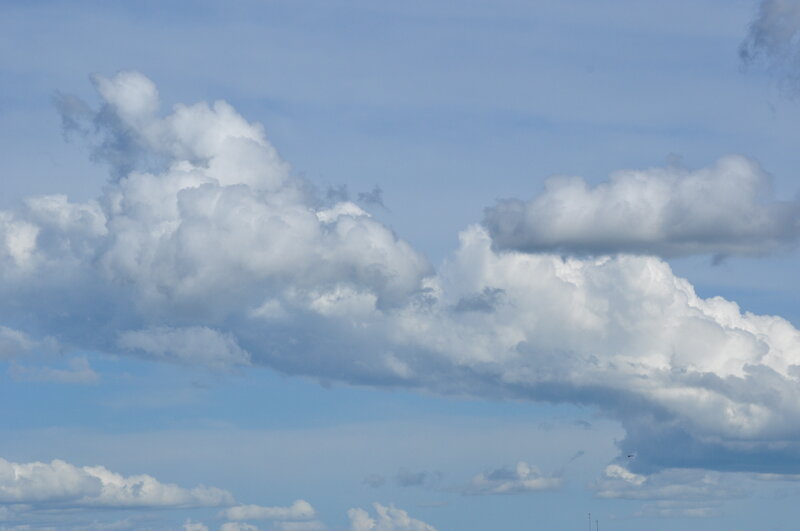 White Clouds in Blue Sky — Calm, Afternoon