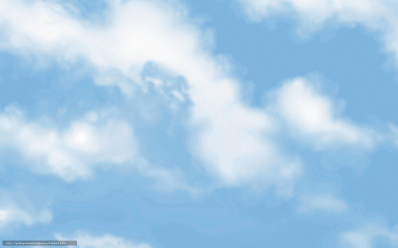 White Clouds in Blue Sky — Calm, Morning, Photograph
