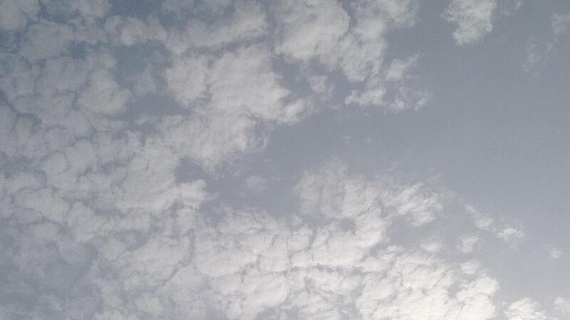 White Clouds in Blue Sky — Calm, Morning