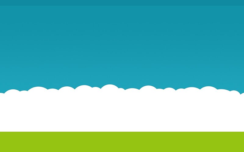 White Clouds in Blue Sky — Calm, Morning, Vector Art