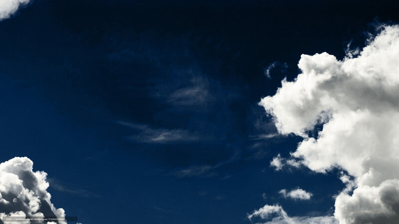 White Clouds in Blue Sky — Dramatic, Afternoon, Photograph