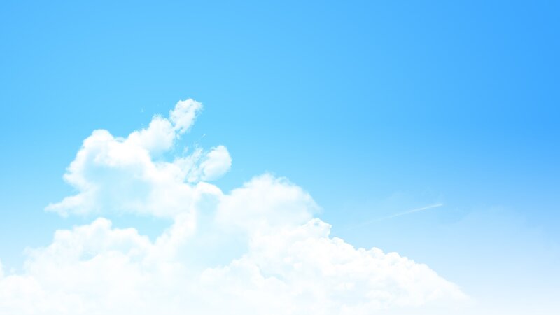 White Clouds in Blue Sky — Serene, Afternoon, Photograph, Airplane Contrail