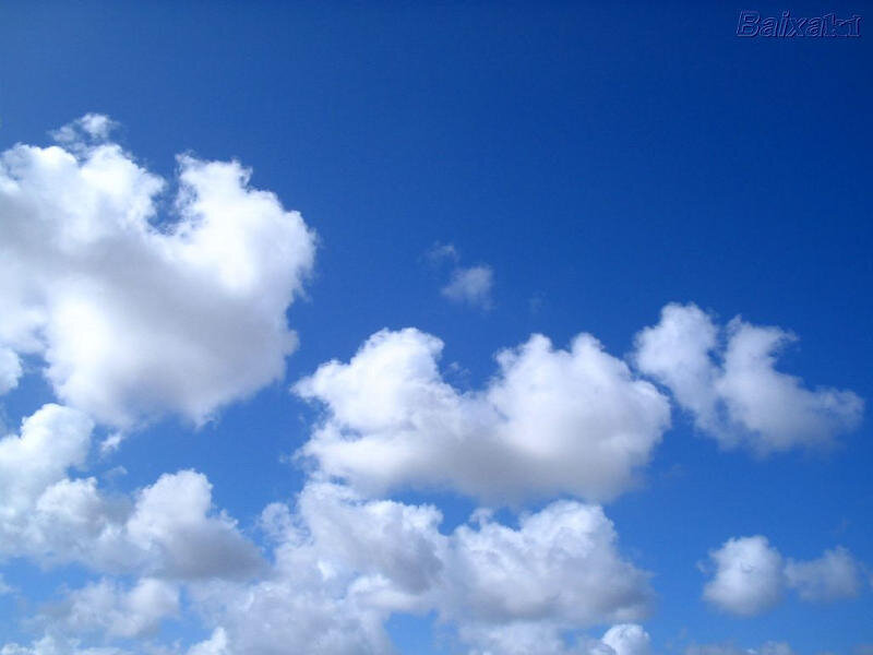 White Clouds in Blue Sky — Serene, Afternoon, Photograph, Baixaki