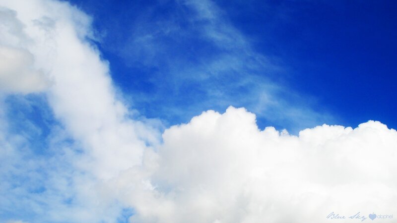 White Clouds in Blue Sky — Serene, Afternoon, Photograph, Blue Sky Abphel
