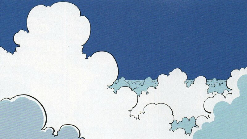 White Clouds in Blue Sky — Serene, Comic