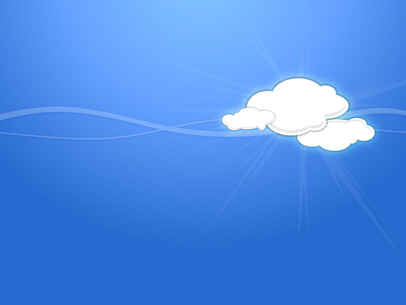 White Clouds in Blue Sky — Serene, Morning, Digital Art, Sun Rays