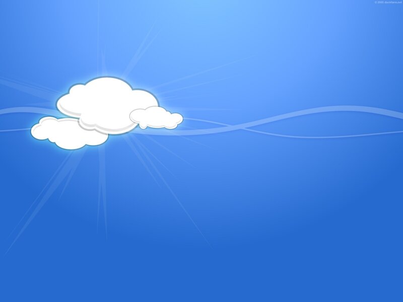 White Clouds in Blue Sky — Serene, Morning, Digital Art, Sunlight