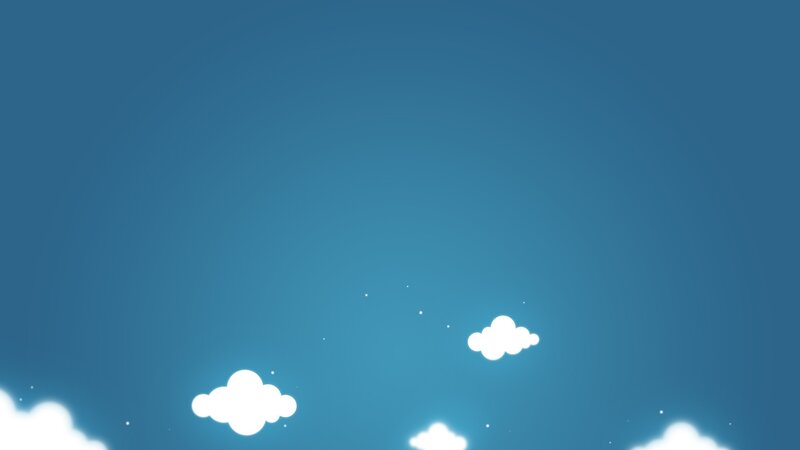 White Clouds in Blue Sky — Serene, Morning, Digital Art