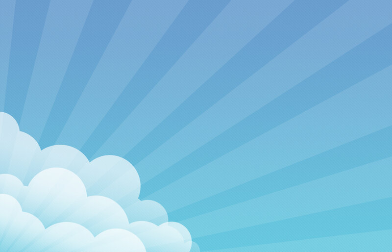 White Clouds in Blue Sky — Serene, Morning, Illustration