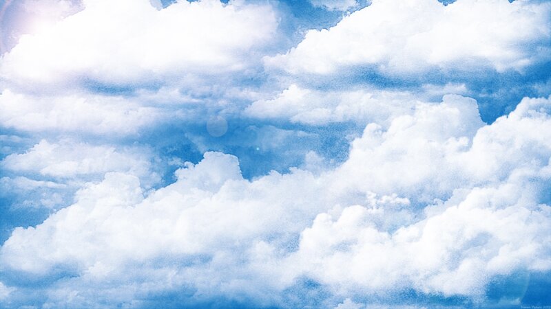 White Clouds in Blue Sky — Serene, Morning, Photograph, Steven Peters 2012