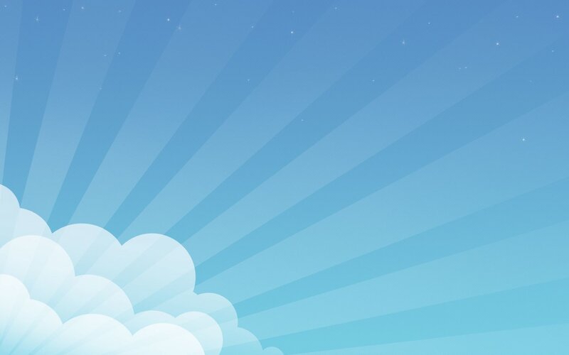 White Clouds in Blue Sky — Serene, Night, Digital Art, Sunbeams