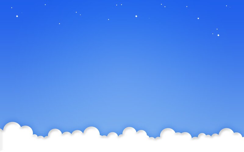 White Clouds in Blue Sky — Serene, Night, Illustration