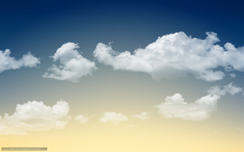 White Clouds in Blue Sky — Serene, Sunset