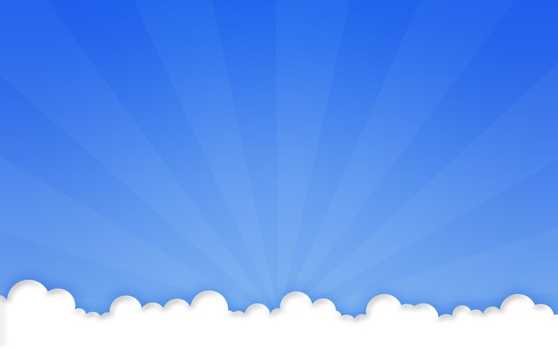 White Clouds in Blue Sky — Serene, Vector Art