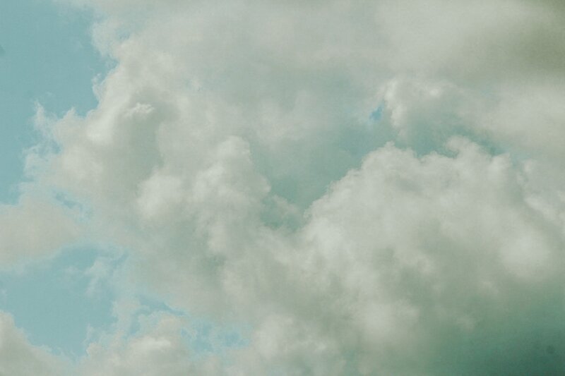 White Clouds in Sky — Blue, Calm