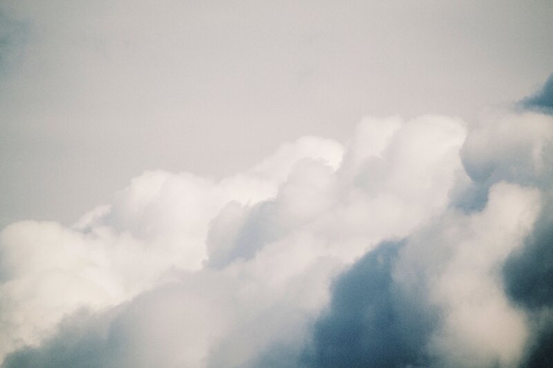 White Clouds in Sky — Calm, Photograph, Gray
