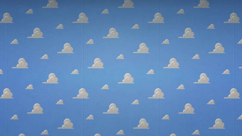 White Clouds on Blue Sky — Serene, Digital Art