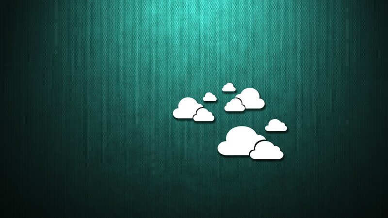 white clouds on green background