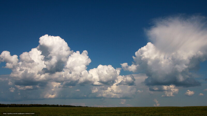 White Clouds over Field