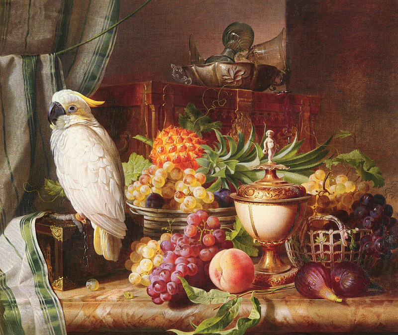 White Cockatoo with Fruit