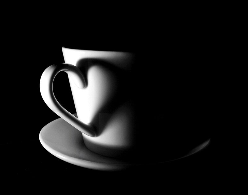 White Coffee Cup — Black