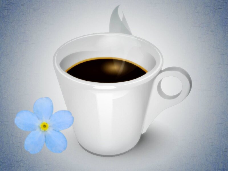 White Coffee Cup — Calm, Digital Art