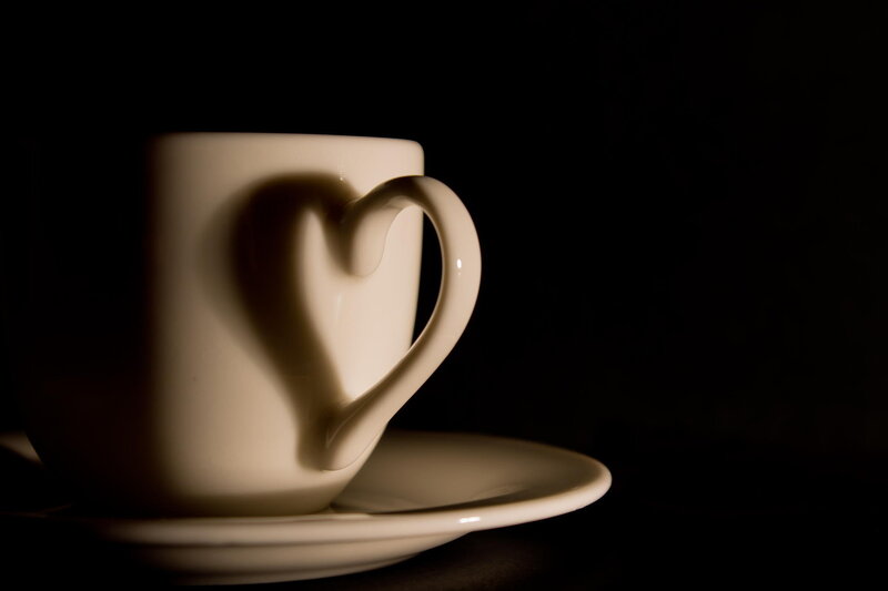 White Coffee Cup — Dramatic, Photograph