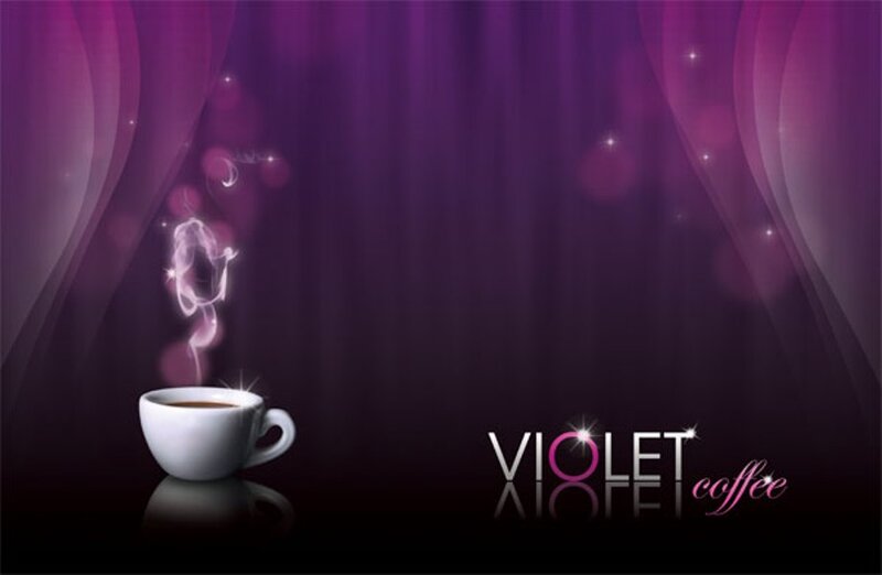 White Coffee Cup — Purple