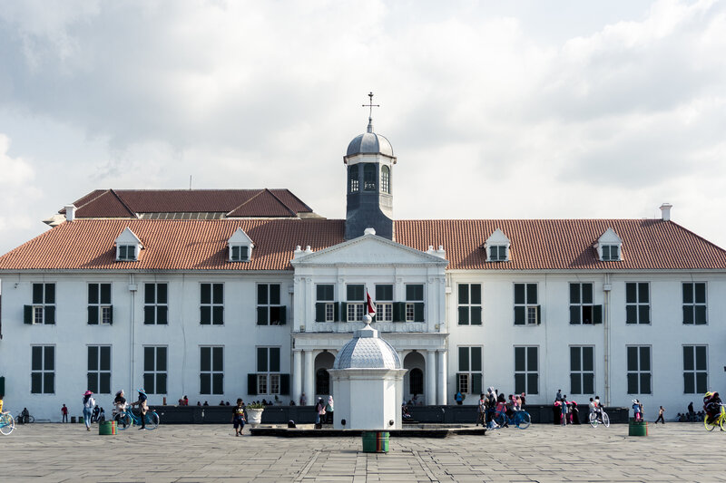 White Colonial Building — Open