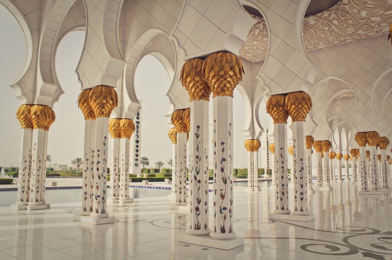 White Columns in Mosque — Serene