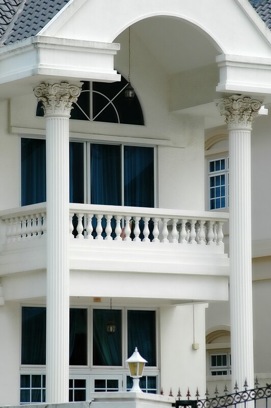white columns on a building