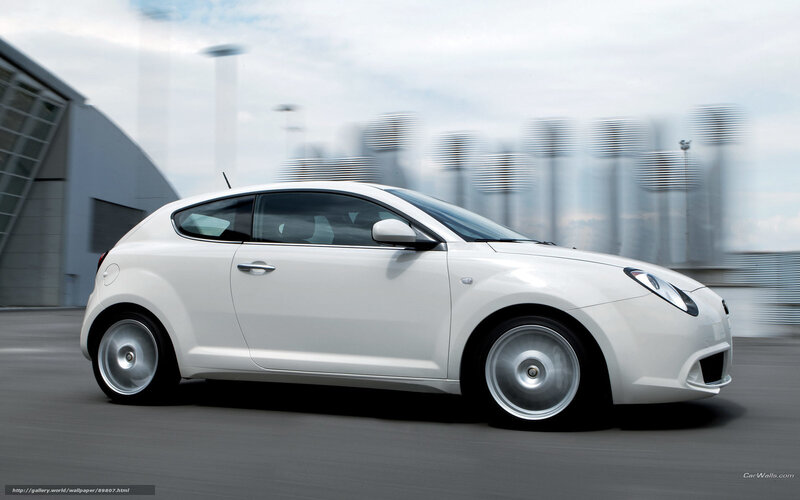 White Compact Car — Dynamic