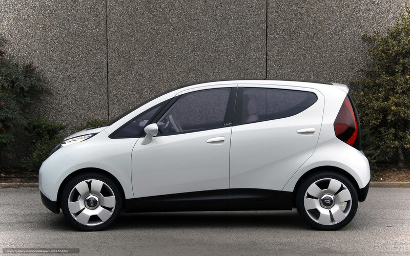 White Compact Car — Neutral, Photograph, Wall