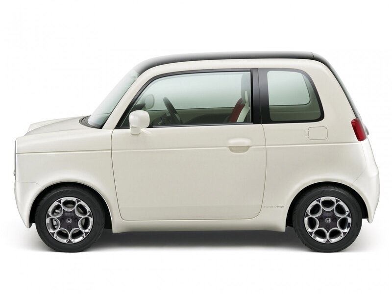 white compact car side view