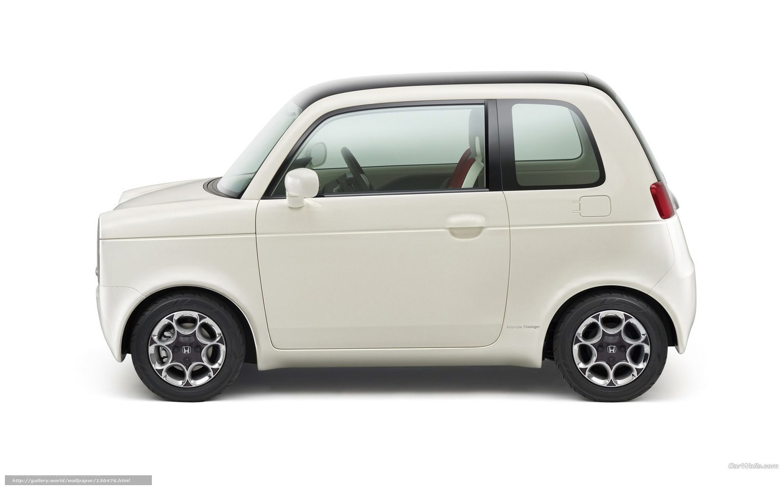 white compact car side view