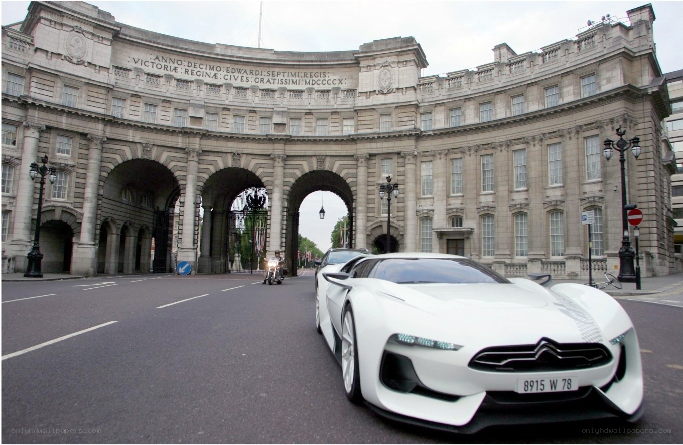 White concept car at Admiralty Arch